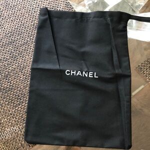 CHANEL Black Dust Bag with White Logo